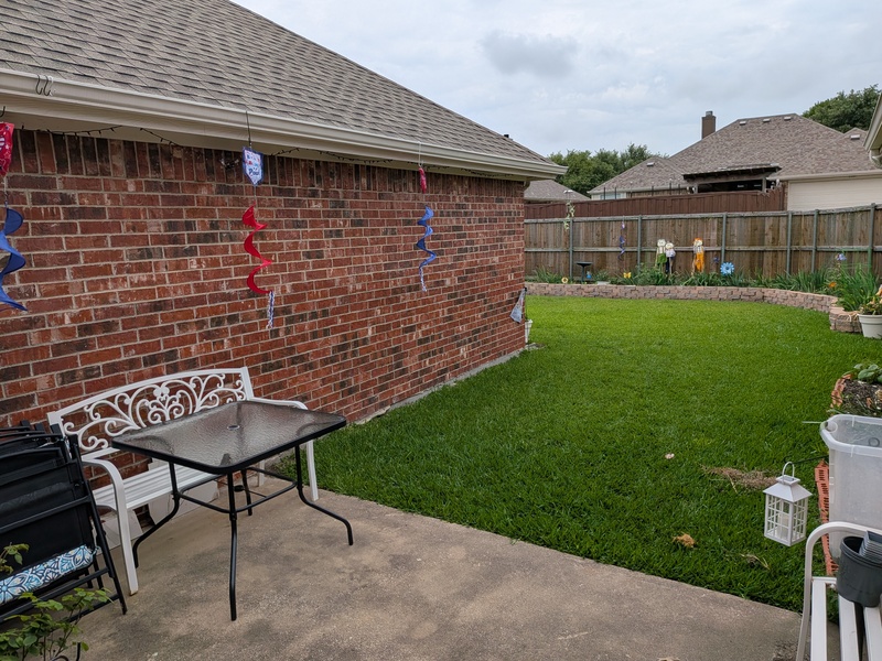 You can see the people in the backyard.
