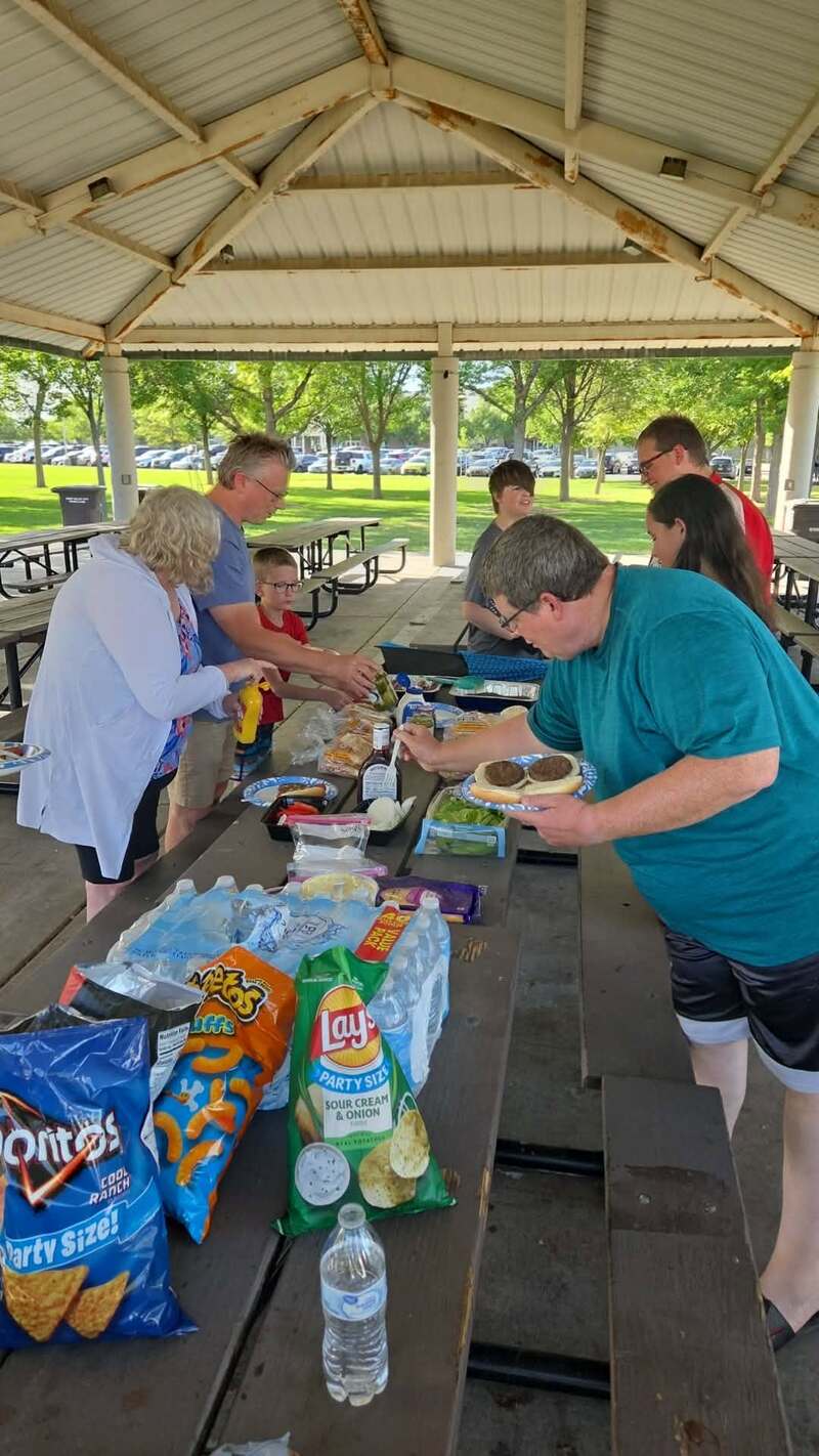 Hamburgers and hot dogs at Centennial Park
