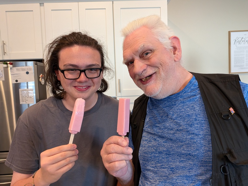 Timmy and Grandpa Don share a moment.