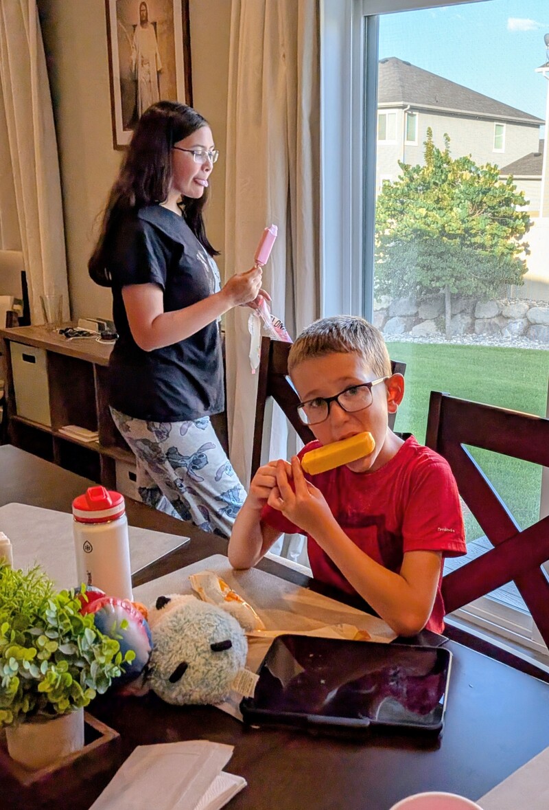Adele and Austin enjoying Melona bars