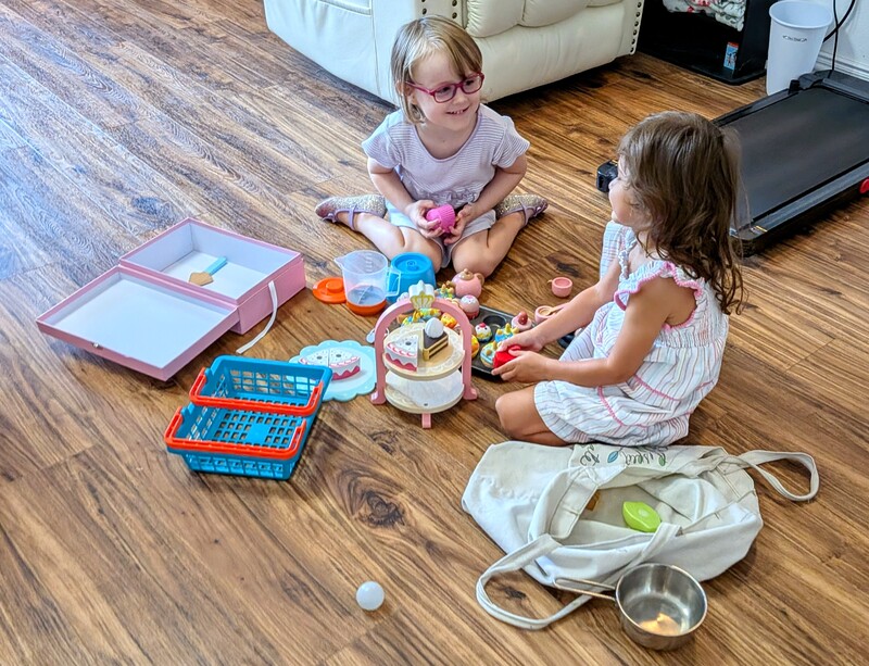 The two little girls had a lot of fun together.