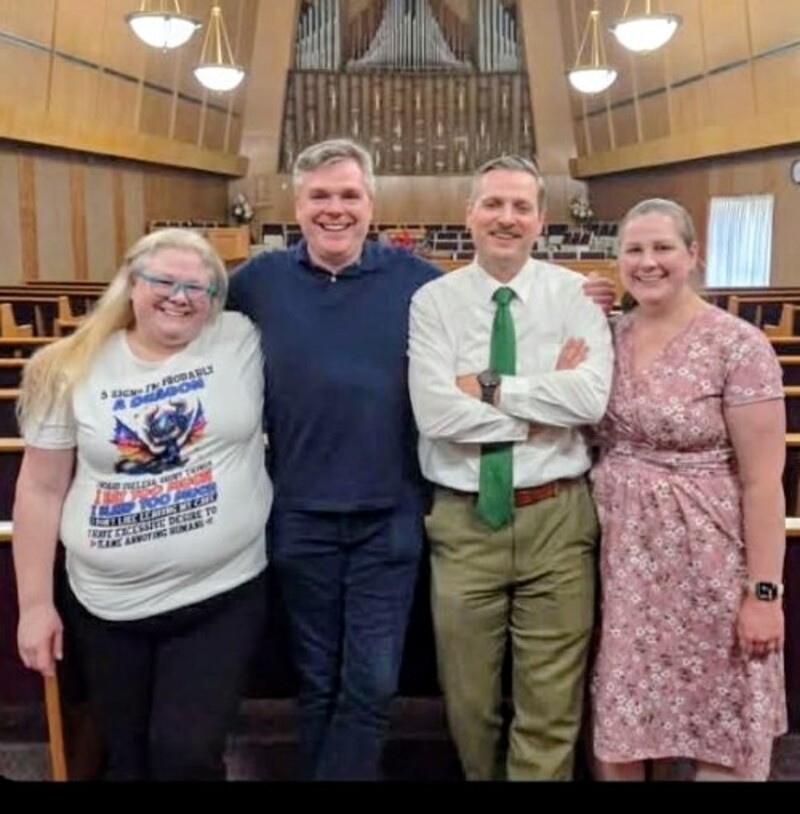 Larissa, Joseph, Daniel, Stacia, at the Thayer Chapel in Richland WA for Grandma Jeans funeral.