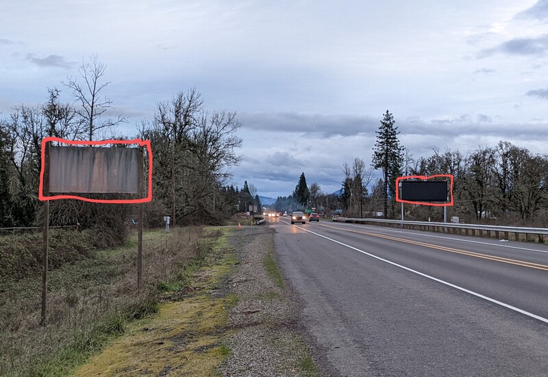 Coming from I-5, if you reach these signs you have come too far; it is time to turn around.